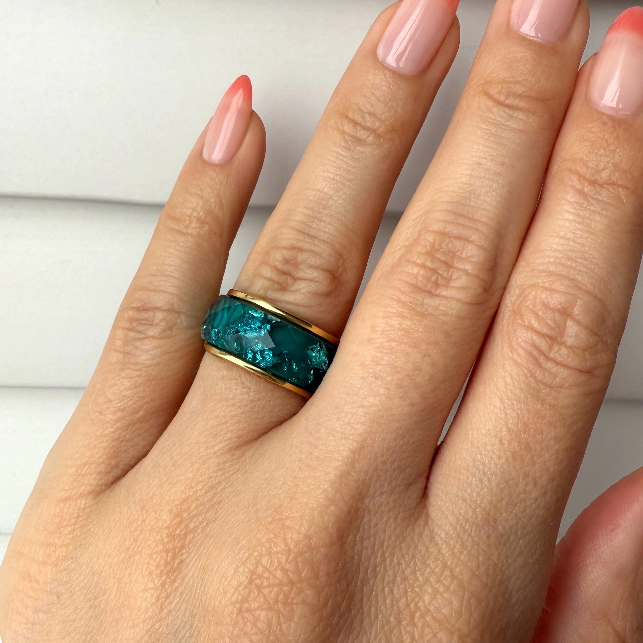 2-in-1 Resin Ring - Ocean Blue - Image 21