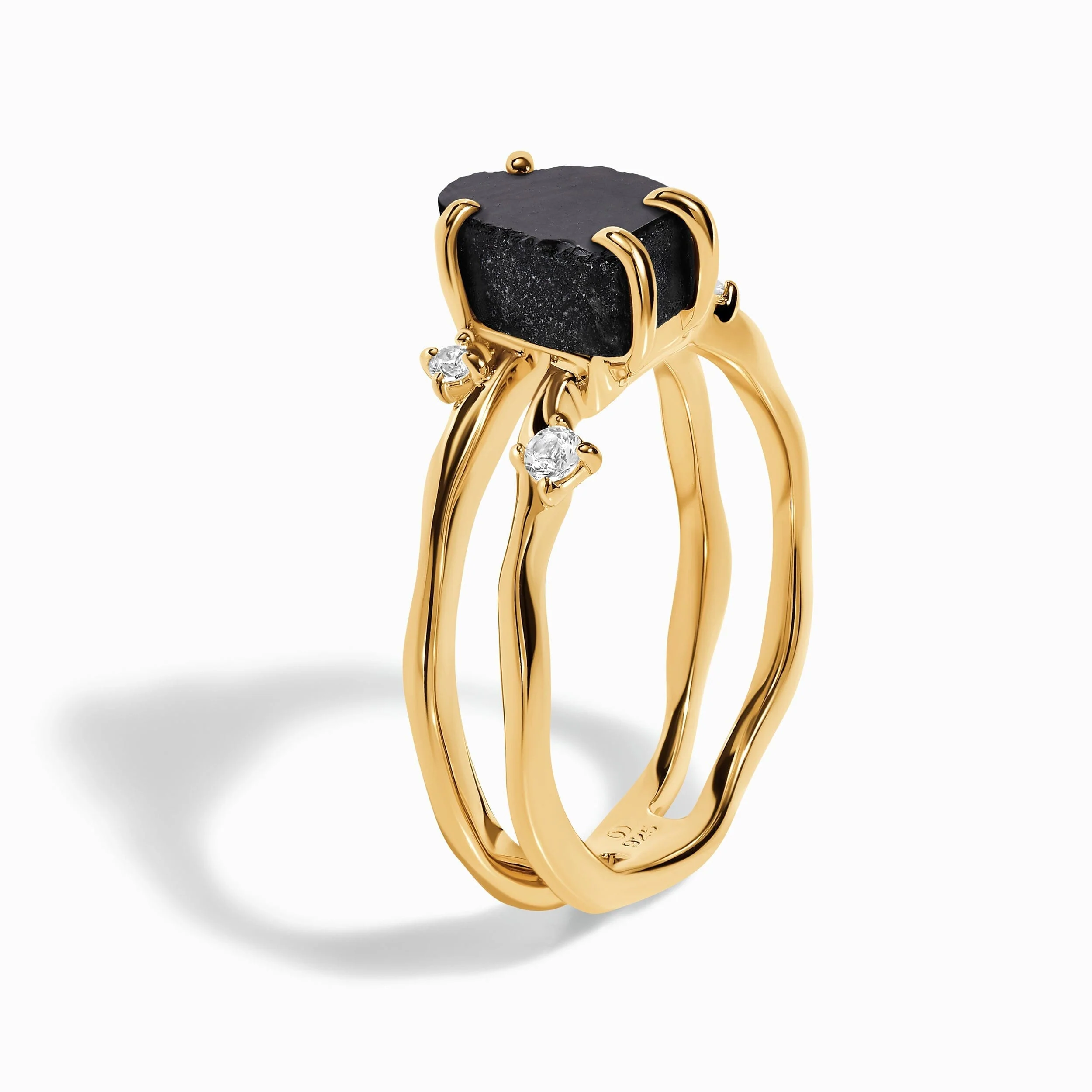 Black Obsidian Flow Ring & Black Onyx Stardust Band - Image 37