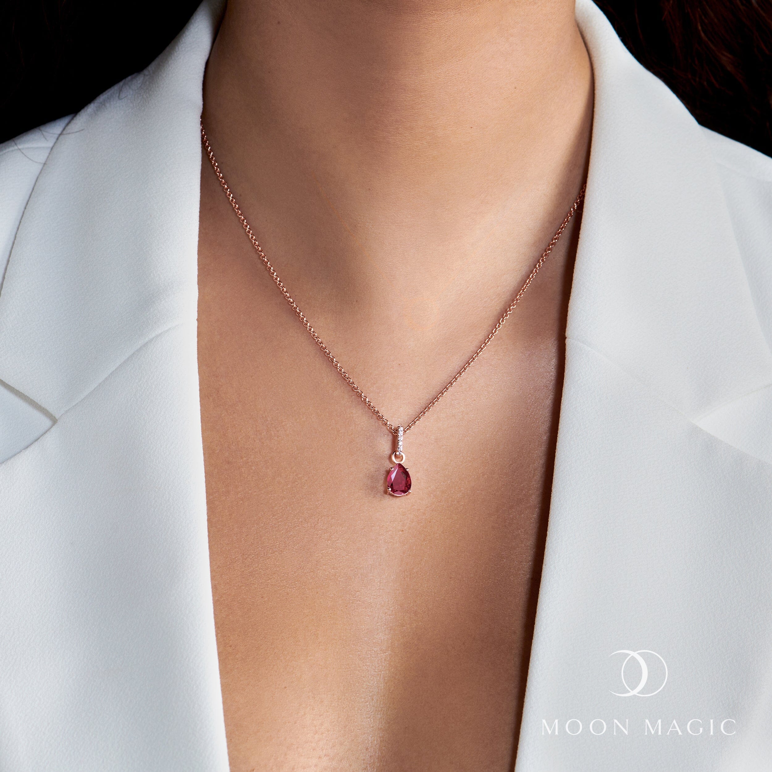 Ruby Necklace Sway - July Birthstone - Image 4