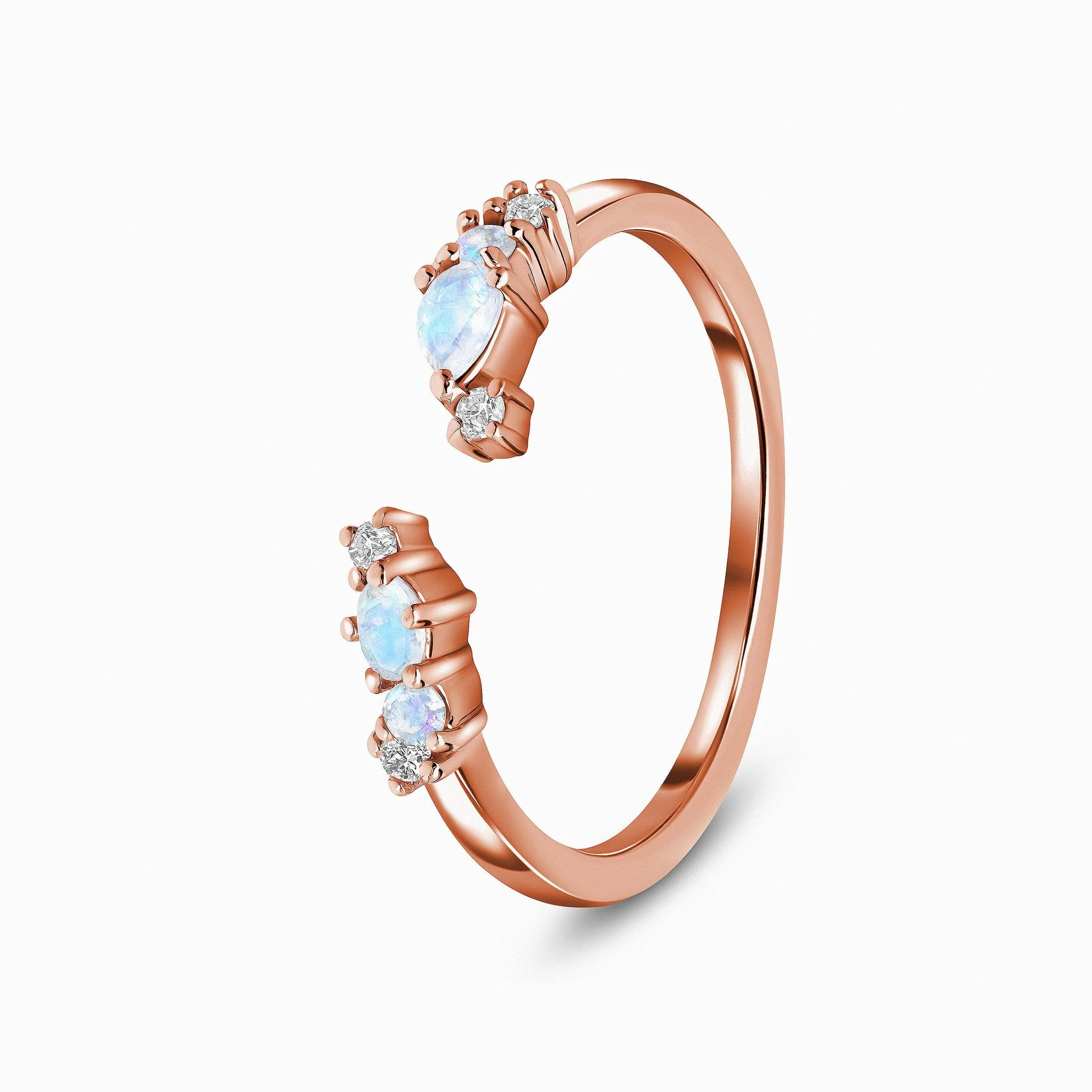 Adjustable Moonstone Ring Flourish - June Birthstone - Image 18